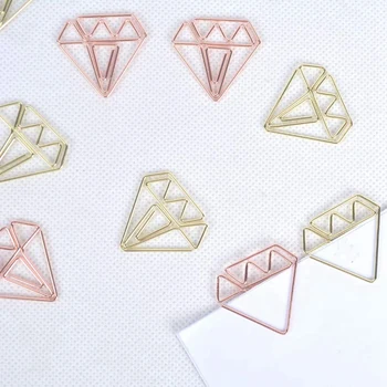 

30PCS Paper Clips, Cute Metal Paper Clips, Gold Paperclips Heart Cherry Diamond Shaped Document Clips for Office Supplies, Schoo