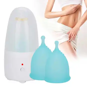 

Women Reusable Menstrual Cup Silicone Leakproof Period Cup with Steam Machine EU Plug 110-240V Personal Health Care