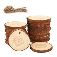 Natureza pinho diy microplaqueta de madeira polido base artesanato com casca de árvore log discos diy artesanato casamento pintura de natal 5-6cm