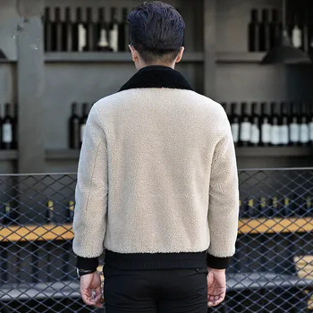 

Coat Autumn Winter Jacket Men Real Sheep Shearling Fur Coats Mens Wool Jackets Outwear L18-6002 MY1472