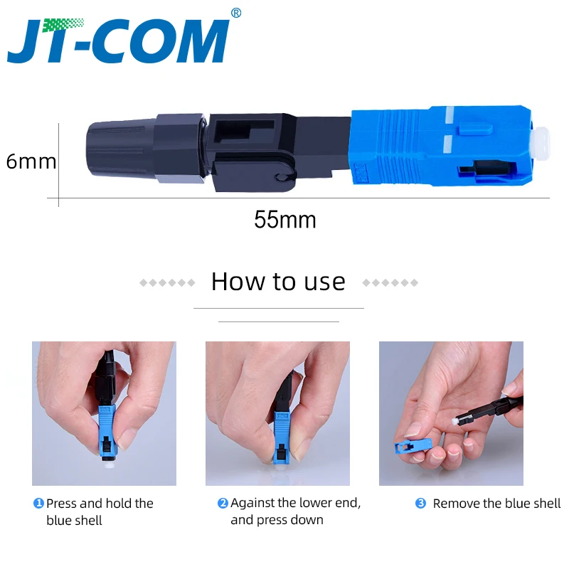 Tanie 100 SZTUK Wbudowane szybkie złącze światłowodowe SC UPC FTTH jednomodowe szybkie złącze światłowodowe SC adapter SC Montaż na miejscu FTTH SC APC Szybkie złącze światłowodowe Darmowa wysyłka