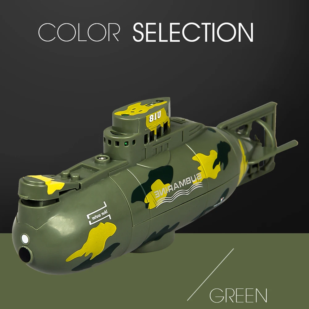 Обучающий корабль с дистанционным управлением, скоростная лодка, подарок на открытом воздухе, Детская электрическая игрушка, модель моделирования, радиоуправляемая подводная лодка, гоночный мини военный - Цвет: Зеленый