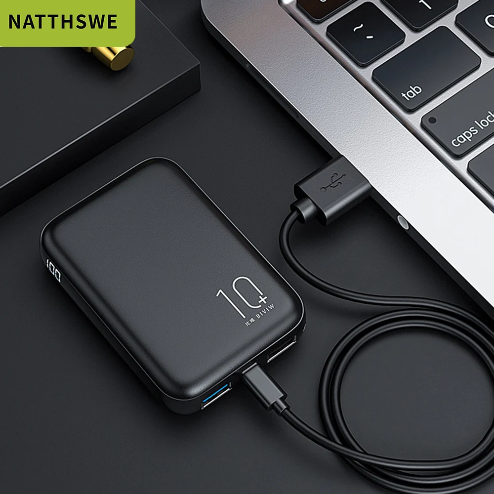 NATTHSWE 30000 мАч Внешний аккумулятор, внешний аккумулятор, USB внешний аккумулятор, портативное зарядное устройство для мобильного телефона Xiaomi iphone huawei