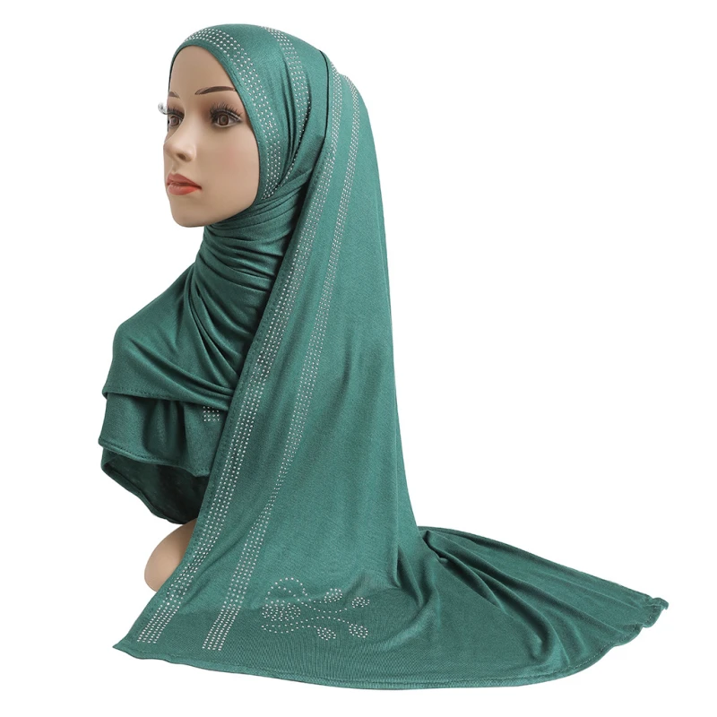 Ramadan Moslim Lange Sjaal Steentjes Hoofddoek Hijab Zachte Arabisch Lange Headwrap Vrouwelijke Sjaals Dubai Hoofddeksels|Islamitische Kleding| - AliExpress