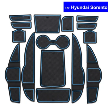 

15 Pcs Non-slip Car Door Gate Slot Mats Carpets Position Cup Holder Pads For Hyundai Sorento 2013 Door Groove Mat Free Shipping