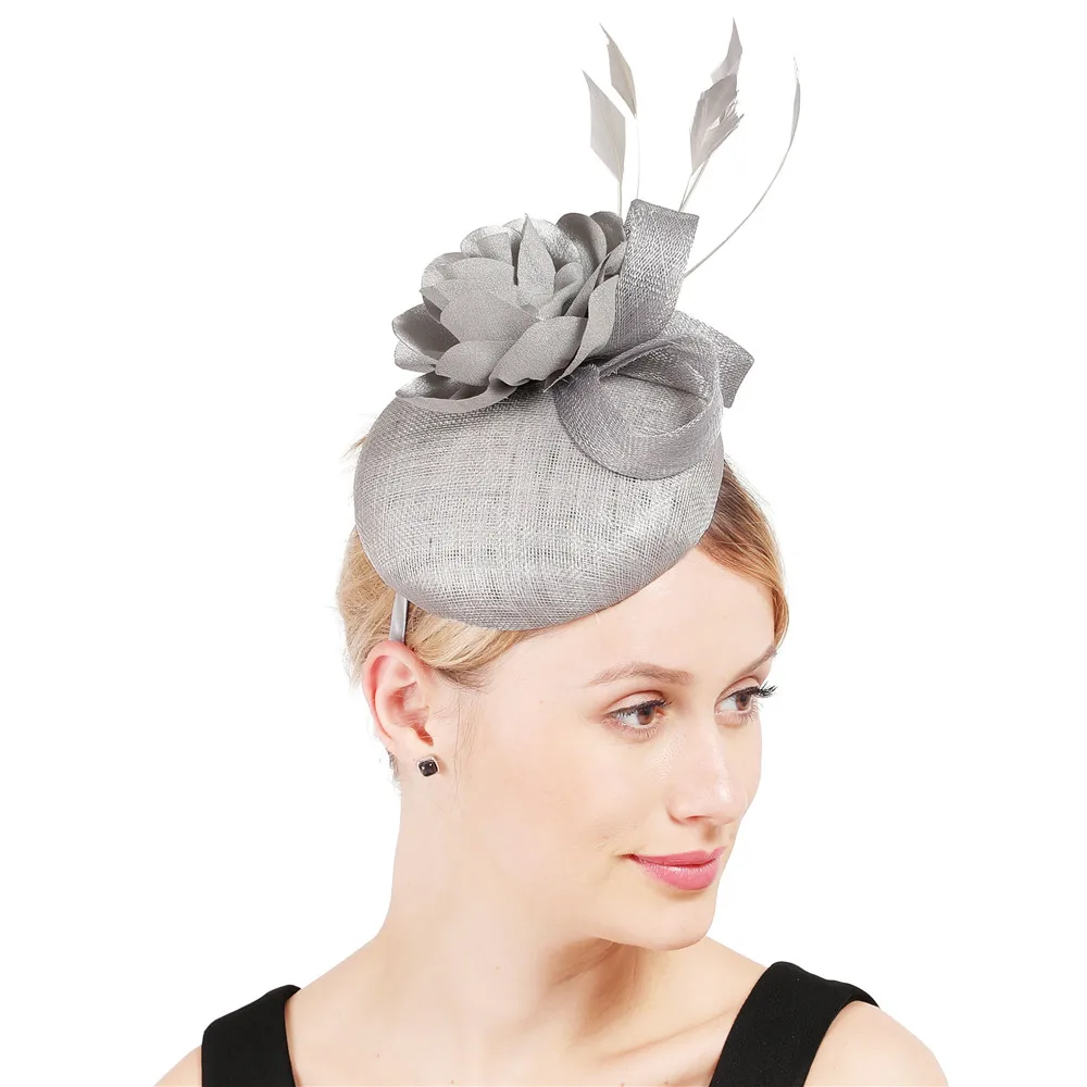 4 слоя sinamay вуалетки millinery Цветочные головные уборы церковные заколки для волос очаровательный стиль лук аксессуары для головы(заколки) высокого качества
