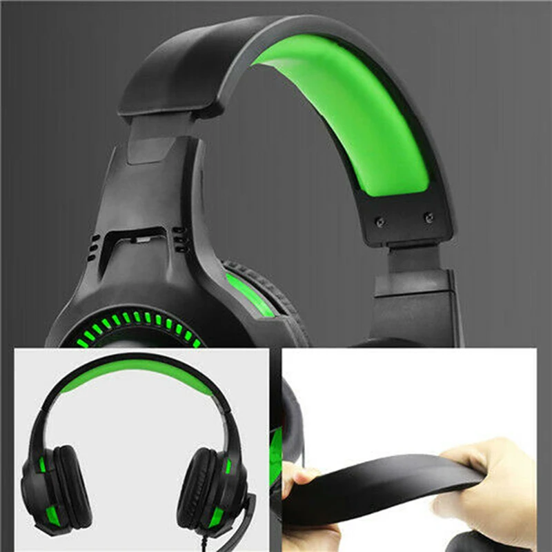 200CM Headphone Luminous Earphone Gaming Headset Mic Headphones With Stand For PC Laptop PS4 Slim Pro Xbox One