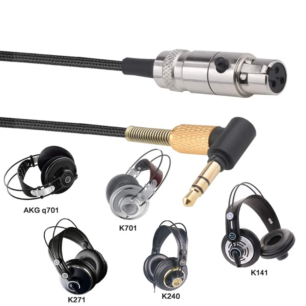 5N OCC OFC Nylon Braided Replacement Mini XLR 3 Pin Female Cable Extension Cord For Pioneer HDJ-2000 HDJ2000 HDJ 2000 Headphones