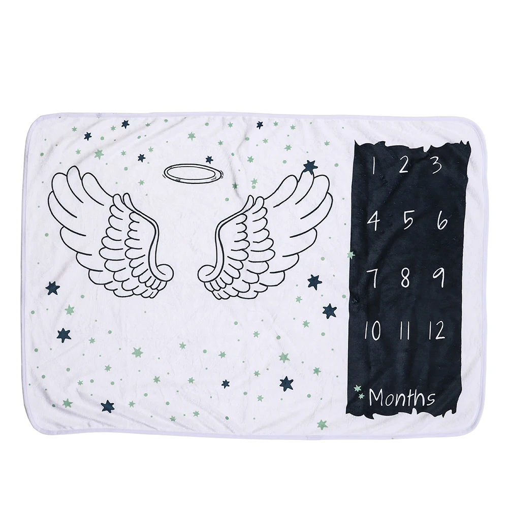 LOOZYKIT Newborns Baby Milestone Blanket Cloud Moon Photography Photo Props Background Cloth Infant Monthly Growth Anniversary