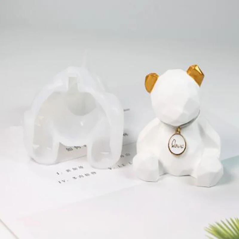 3D Пышное сердце силиконовая форма для ручной работы геометрический медведь полимерные инструменты DIY медведь каваи эпоксидная смола кошка ювелирные изделия Кролик свинка Ремесло
