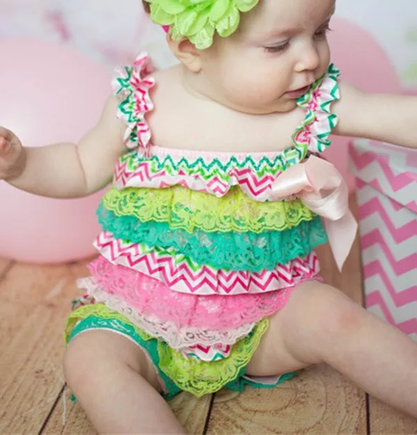 Пасхальные Комбинезоны для маленьких девочек Одежда новорожденных Кружевной