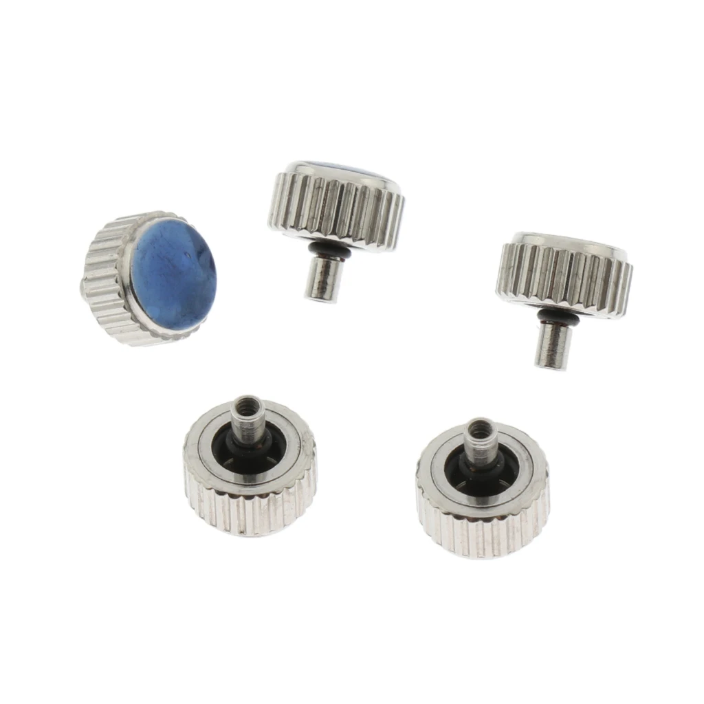 5PCS Silver Dome Flat Head Steel 5mm/6mm Inner Diameter of Pores: 2mm for Watch Repair