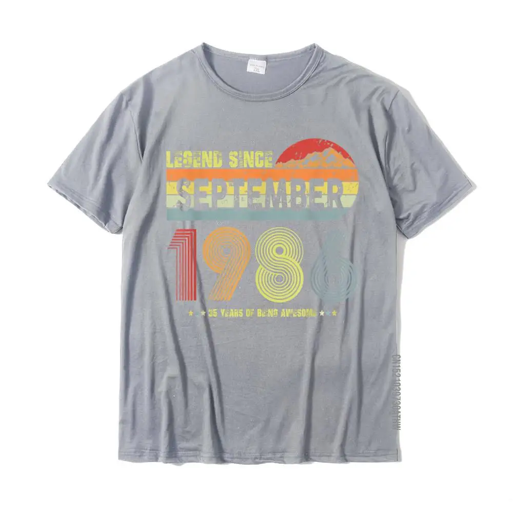 Casual T-Shirt 2021 Popular Round Collar Customized 100% Cotton Men T Shirt Hip hop Short Sleeve Tshirts Top Quality 35th Birthday Legend Since September 1986 Vintage 35 Yrs Old T-Shirt__MZ19745 grey