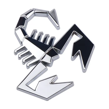 

1Pcs Alloy 3D Scorpio Shield Shape Badge Sticker Car Tailgate Rear Emblem for FIAT ABARTH TC Boano Simca Berlinetta Alfa Romeo