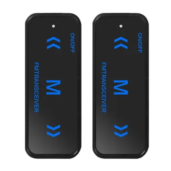 

2pcs Intercom Walkie Talkie Radio Station Communication Safe Long Range Earpieces Mini USB Charging FM Two Way 400-470 MHz