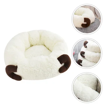 

1Pc Pet Bed Lamb Cashmere Comfortable Adorable Poratble Cat Sleeping Bed Dog Winter Bed Pet Cushion for Room
