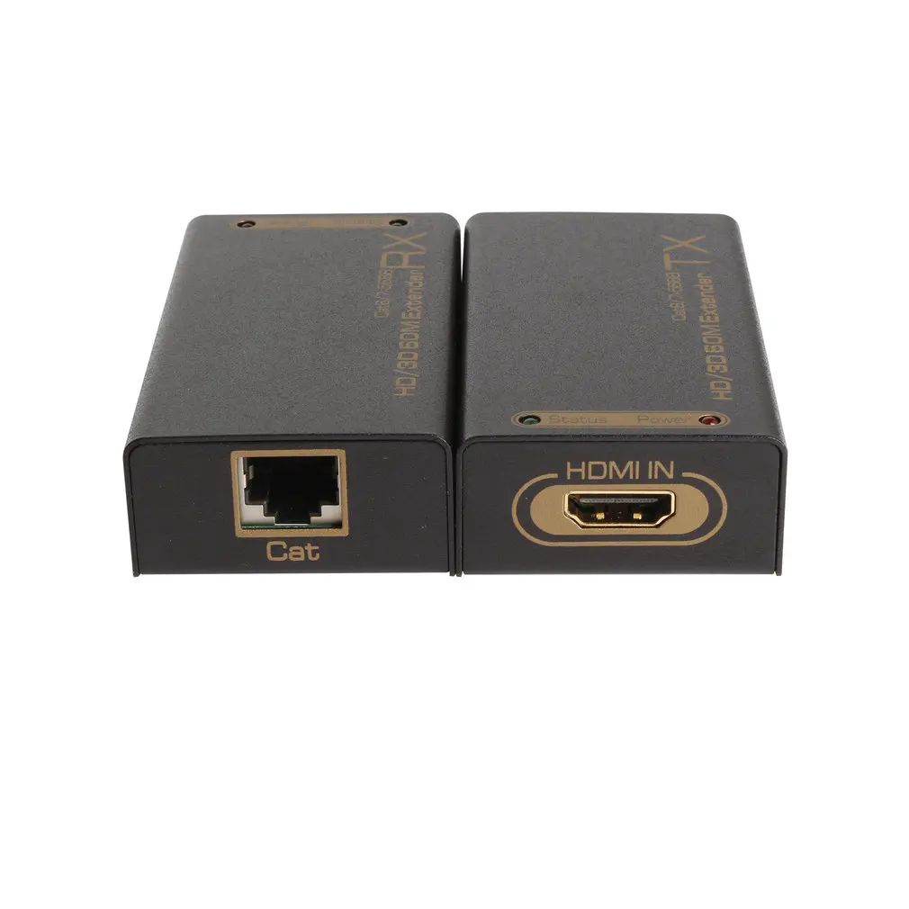 

HD 1080P HDMI-CAT-HDMI Extender Transmitter TX/RX with Power Adapter Support HDMI 3D for TV Projector DVD Multimedia