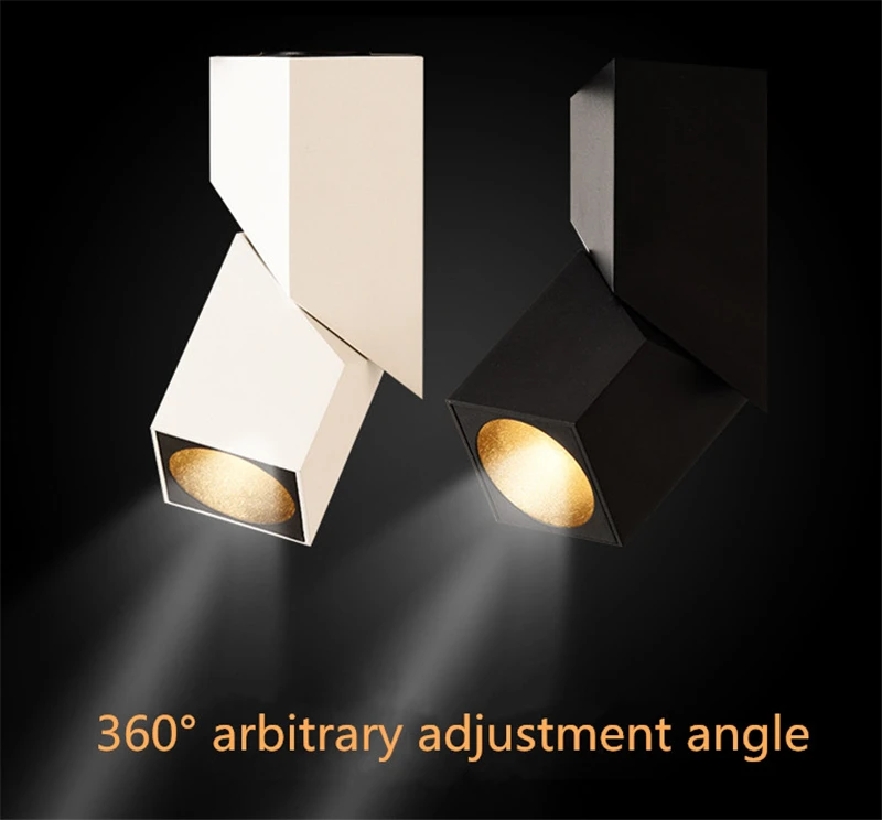 Black/white led downlight 3W/5W/7W/10W/12W/15W surface mounted AC85-265V Adjustable 360 Rotatable led lamp LED Ceiling Lamp