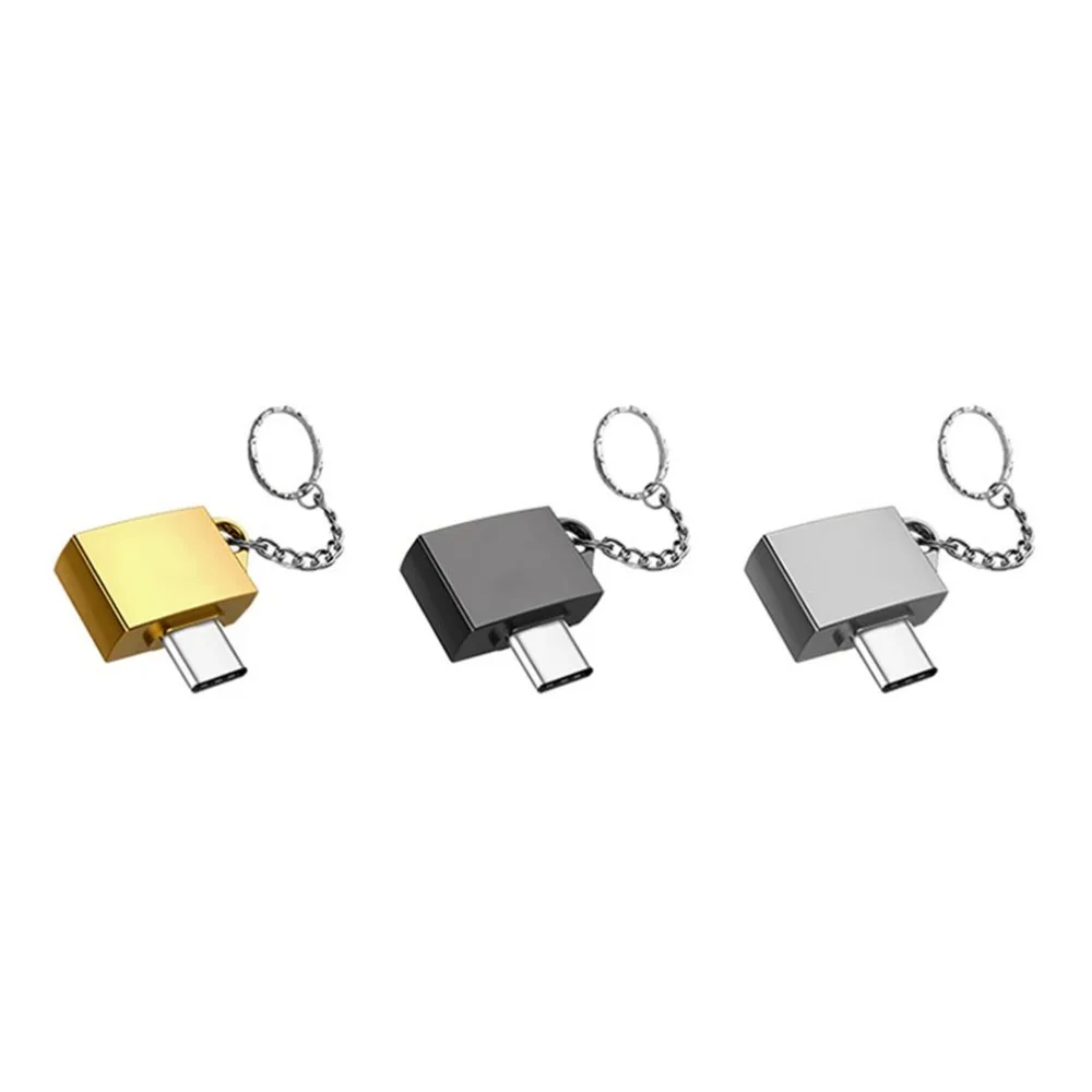 Ультратонкий металлический адаптер type-C/Micro USB на USB 2,0 OTG для устройств Android с кольцом-кольцом для ключей простой дизайн прямая поставка