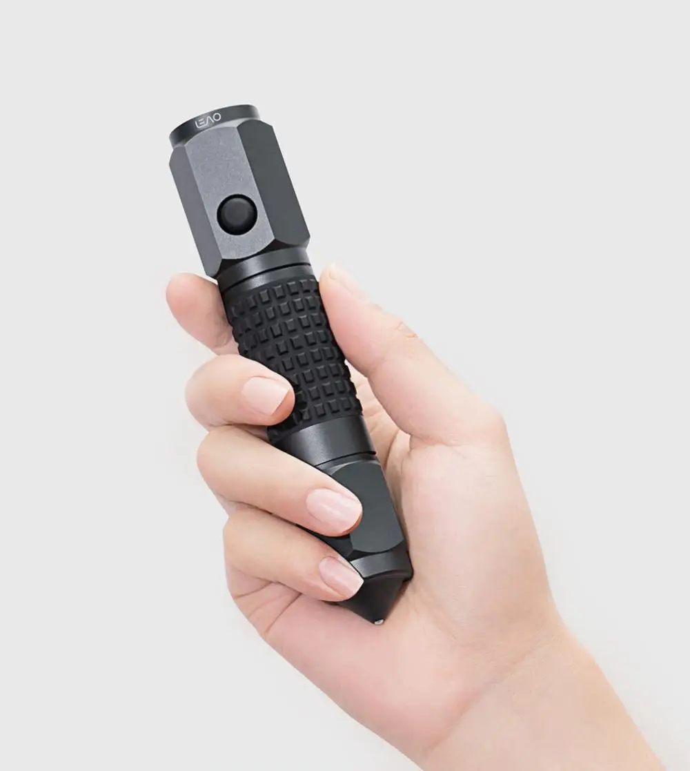 Xiaomi Leao IPX7 Waterproof 3Modes LED Flash light Car Safety Hammer Flash Light Tactical Head Seat Belt Cutter Electric Torch - Цвет: Black