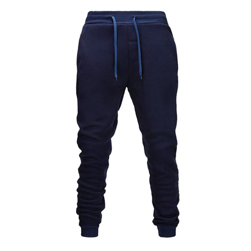 Новые повседневные брюки, одноцветные мужские брюки, осенние модные мужские брюки Плюс флисовые S-3XL