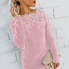 sweater Autumn and winter ladies lace stitching solid color long-sleeved sweater pullover top ► Photo 3/6