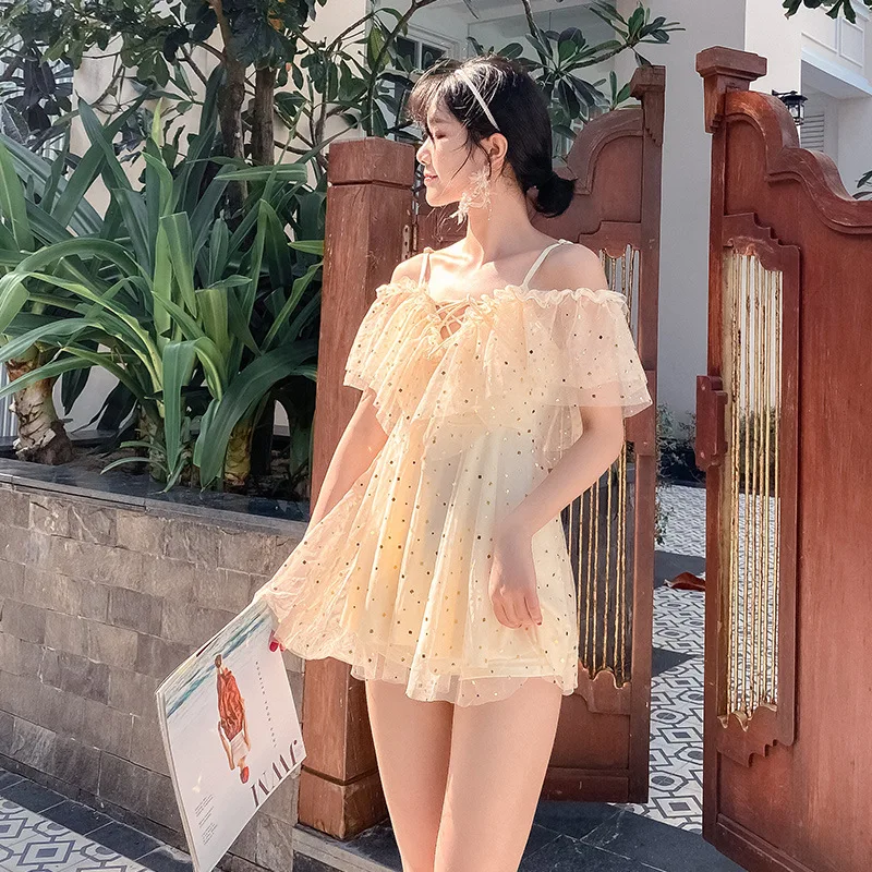 

One Piece Swimsuit Woman Swimwear With Push Up 1 Rashguard Female Fused 2019 Split Sexy Shoulder Hot Plaid Polyester Sierra