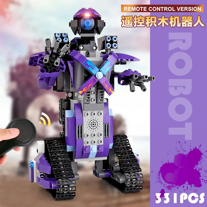 

13003 331Pcs The Robert M3 Set Remote Control Robot Model Building Blocks Bricks Assembled DIY Christmas Gifts Birthday Toys