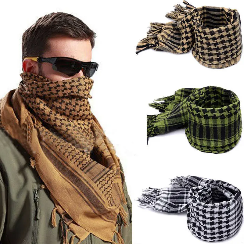 

Men`s Lightweight Plaid Square Outdoor Shawl Military Arab Tactical Desert Army Shemagh KeffIyeh Arafat Scarf