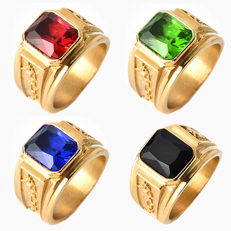 Anillo bohemio con incrustaciones de cristal para hombre, con diamantes de imitación austriacos incrustaciones Metal, accesorios de joyería para fiesta|Anillos| - AliExpress