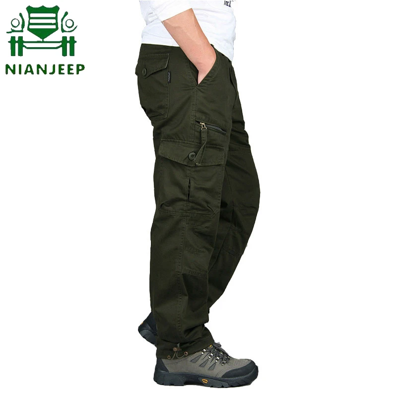 Mens 2020 Cargo Pants Tactical Multi Pocket Overalls Male Combat Cotton ...
