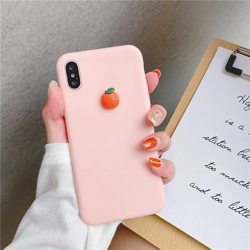 Case For Samsung Galaxy S8 S9 S10 5G Lite Plus S6 S7 Edge Soft Cover Cute 3D Fruit Silicone Peach Grape Avocado orange Cases