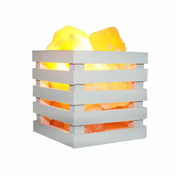 

Cylindrical Wrought Iron Container Salt Lamp Artificial Crystal Salt Lamp Himalayan Rose Salt Lamp Night Light Negative Ion Lamp