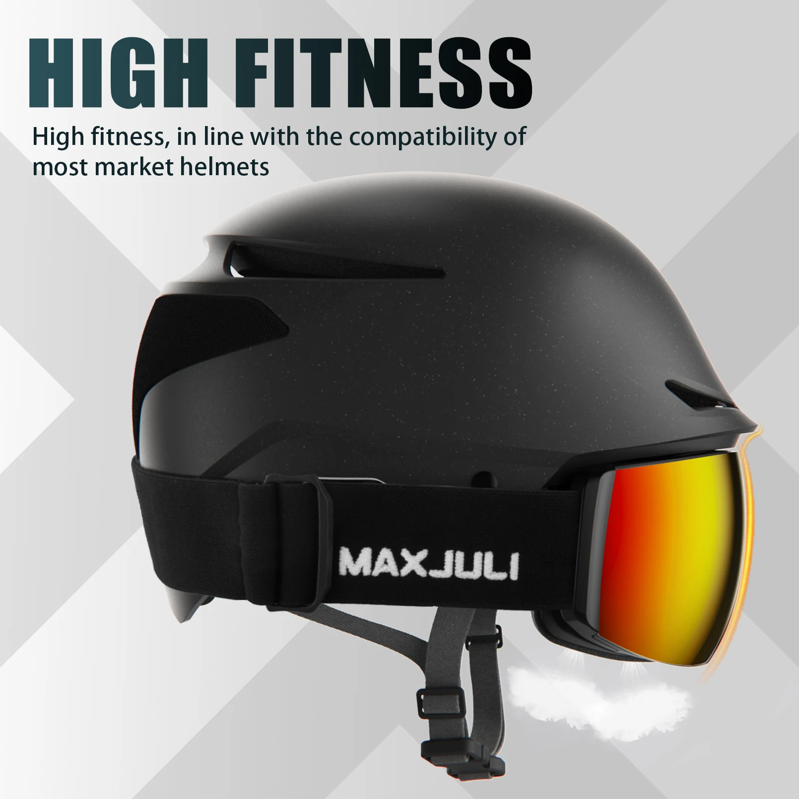 Professional Magnetic Ski Goggles with Double Layers and Anti-fog UV Protection