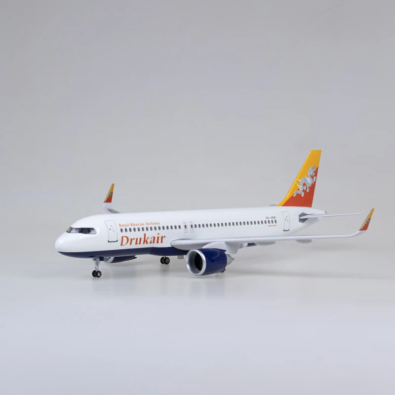 47 センチメートル 1/80 飛行機 320NEO A320 ネオ空気ブータンdrukair航空モデルおもちゃライト &  ホイール着陸装置ダイキャスト樹脂飛行機モデル