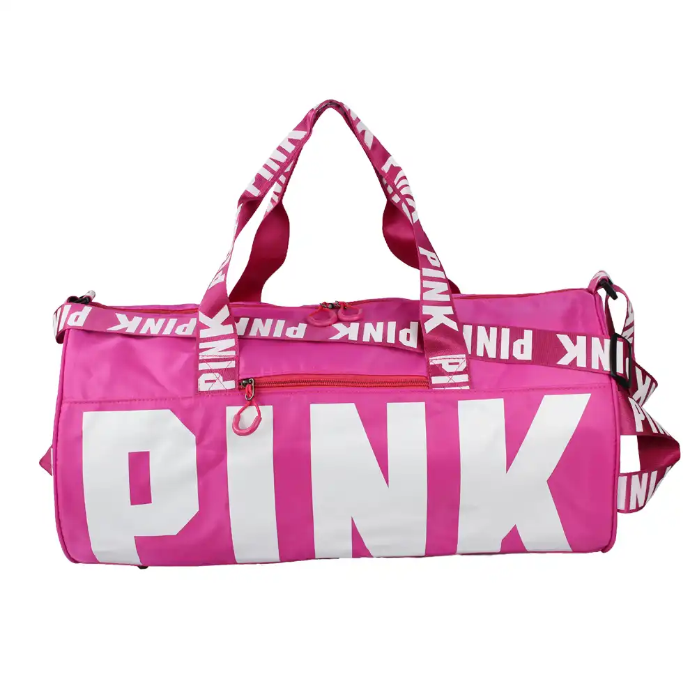 large pink gym bag
