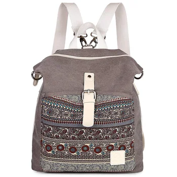 

Fashion Simple Backpack Trend Ladies Canvas Backpack National Wind Backpack