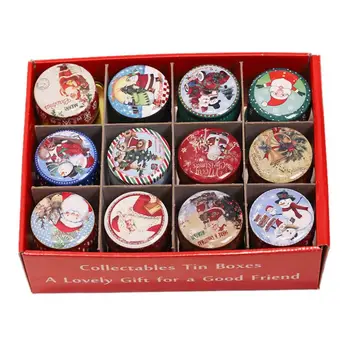 

New Creative Tinplate Tint Christmas Smokeless Candle Gift Christmas Day Atmosphere Candle Christmas Decoration