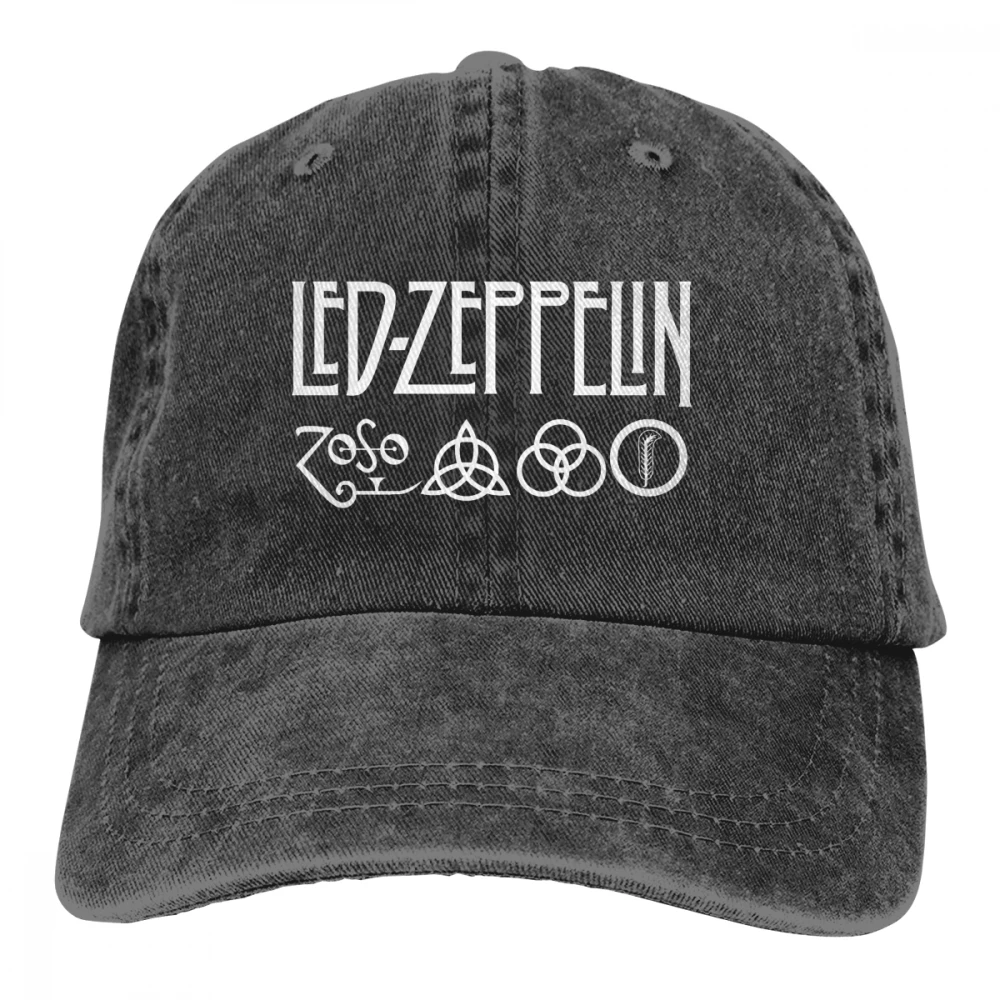 Led-Zeppelin Casquette, Черная мужская и женская джинсовая бейсболка, регулируемая бейсболка для гольфа
