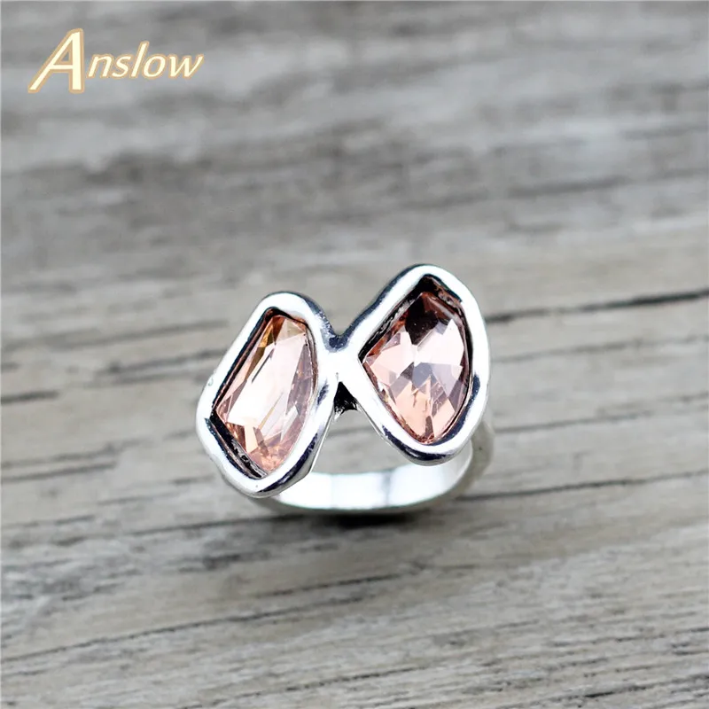 Anslow-Anillo de boda de diseño Retro para mujer, joyería de compromiso de cristal Irregular para parejas, LOW0054AR, venta al por mayor, nuevo