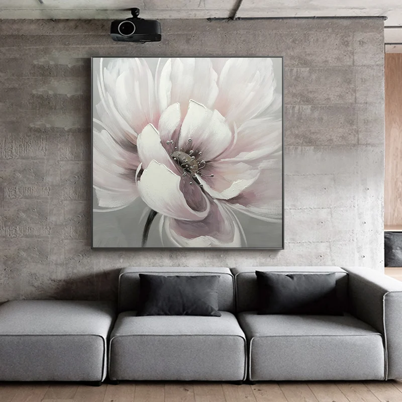 

Nordic Style Pure hand-painted Oil Painting Decorative Painting Flower Painting Light Dining Hall E Extravagant Mural Paintings