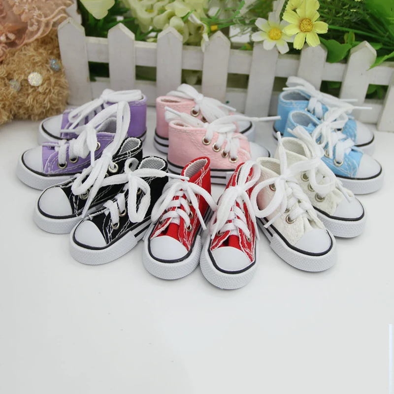 

1Pair 7.5cm Canvas Shoes For 1/4 BJD Doll & Mini Doll Shoes For 16 Inch Sharon doll Boots Casual Shoes For American Girl Dolls