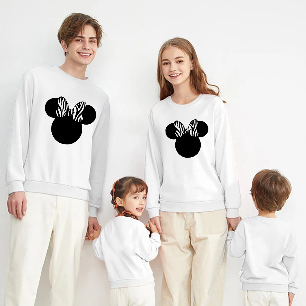 Family Sweatshirt Disney Cartoon Kawaii 2021 Basic Arrivals Pullover Beautiful Hoodies Loose Exquisite Versatile Teen Clothing couple matching outfits for photoshoot