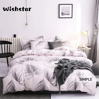 

Nordic Style Pink Leaves Girls Bedding Twin Queen King Size Double Duvet Print Soft Plants Set Single Cover Set Tropical Bed