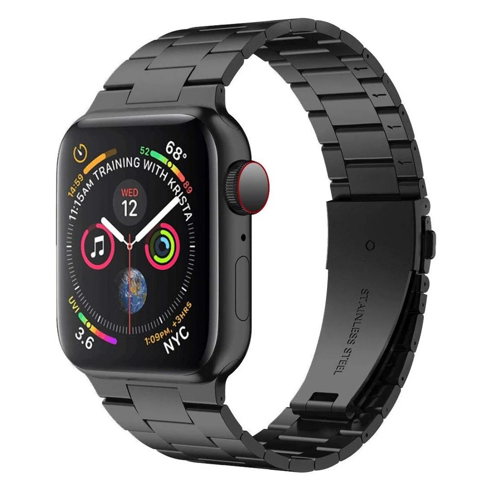 Ремешок из нержавеющей стали для Apple Watch series 6 5 сменный деловой однотонный браслет