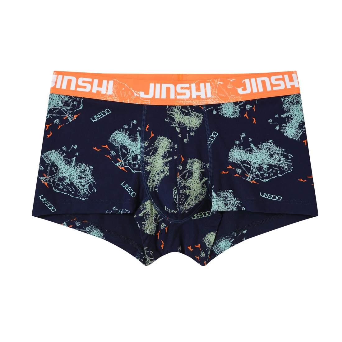 Mens Short Boxer Briefs Fashion Print Bamboo Men Underwear New Comfortable Male Underpants