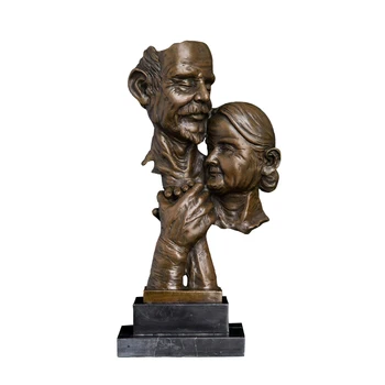 

[MGT] Bronze people art decor lover old couple statue sculpture for gift decoration