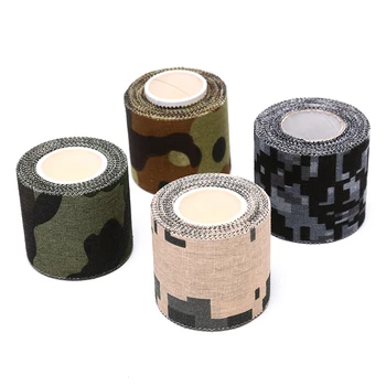 

4.5*500cm Plastic Retractable Non-woven Outdoor Camouflage Hunting Cycling Stickers Tape Army Camo Wrap Sniper Rifle Hide Tape