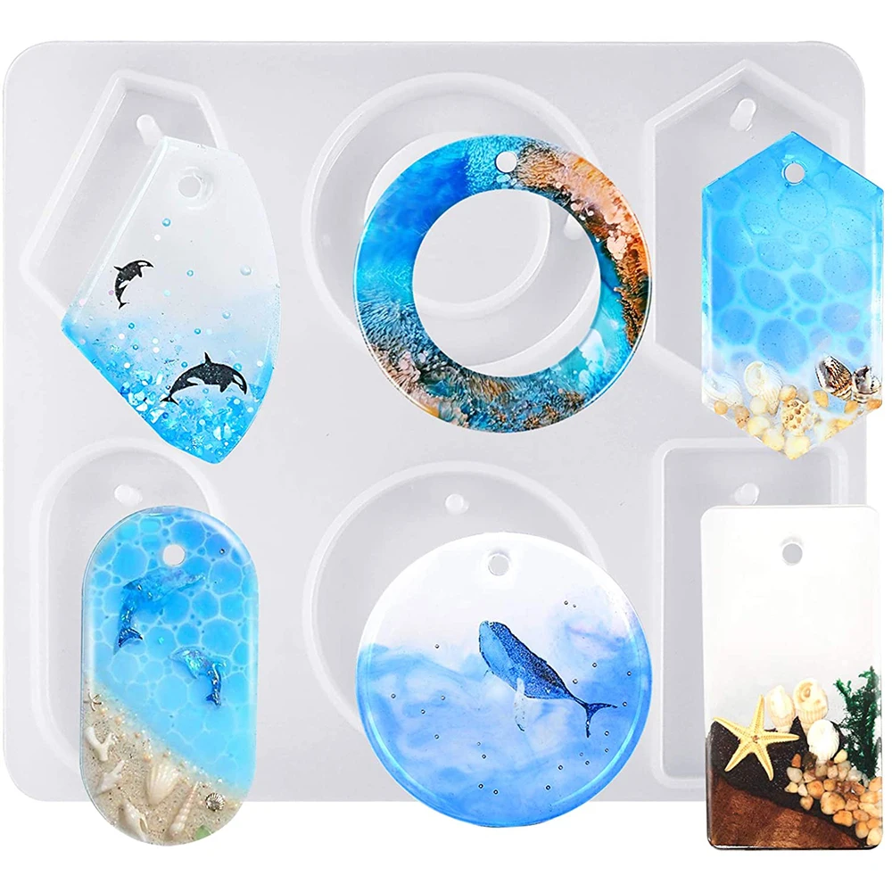 

1PCS Pendant Epoxy Silicone Mold Fashion DIY Round Oval Silicone UV Resin Mould For Jewelry Pendant Keychain Earring Making