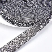 5yard* 2 см отделка стразами черная Бриллиантовая лента исправление бисером платье своими руками ткань одежда аппликация ожерелье со стразами одежда/обувь/Сумка